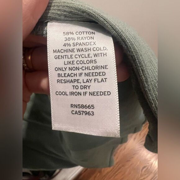 Open edit soft ribbed muted green shirt dress size large mini dress tee shirt L - Picture 7 of 15